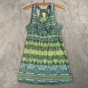 VTG Mudd S Y2K Boho Damask Floral Racerback Empire Waist Babydoll Mini Dress